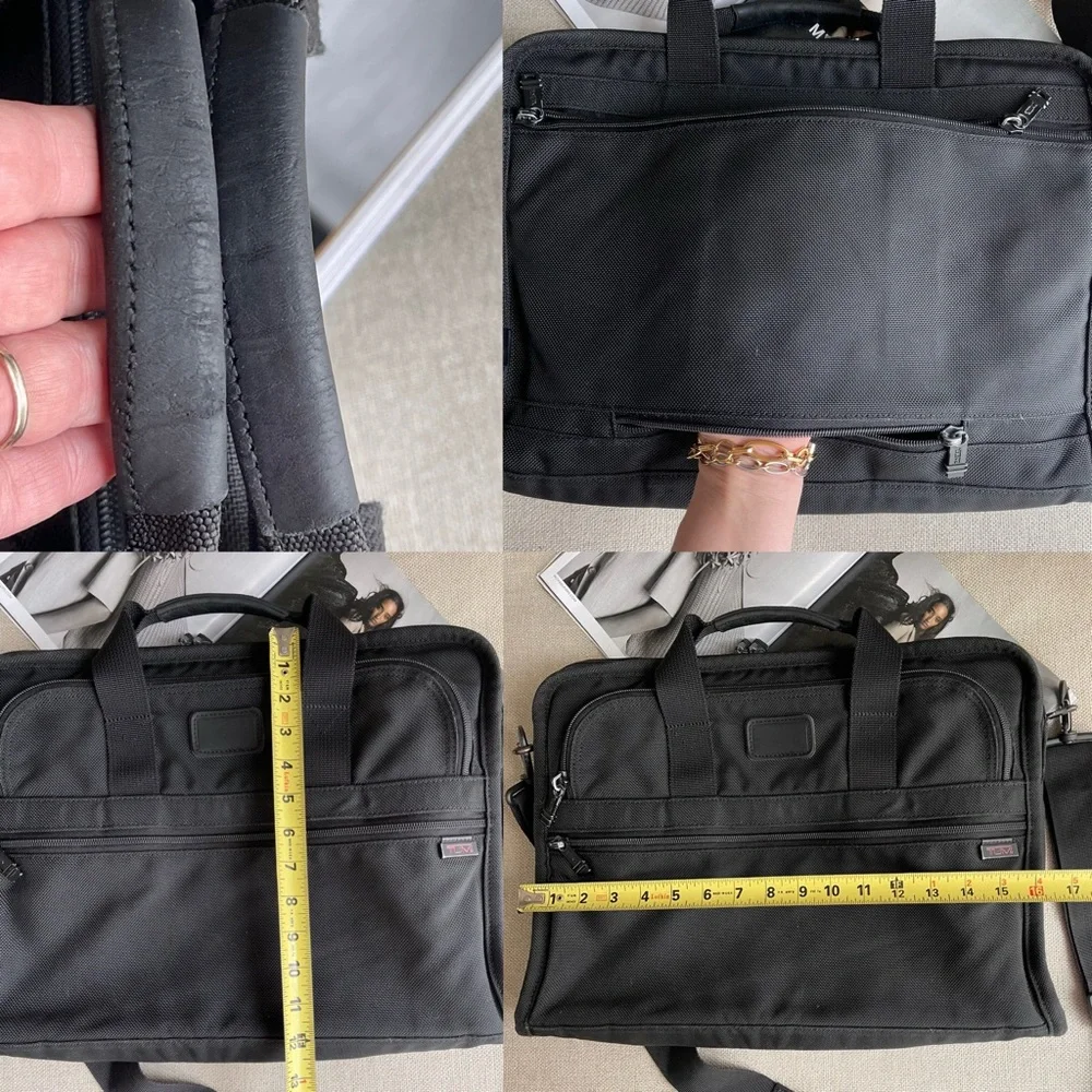 Tumi® Alpha 3 Portfolio Nylon Ballistic Messenger / Laptop Shoulder Bag In Black